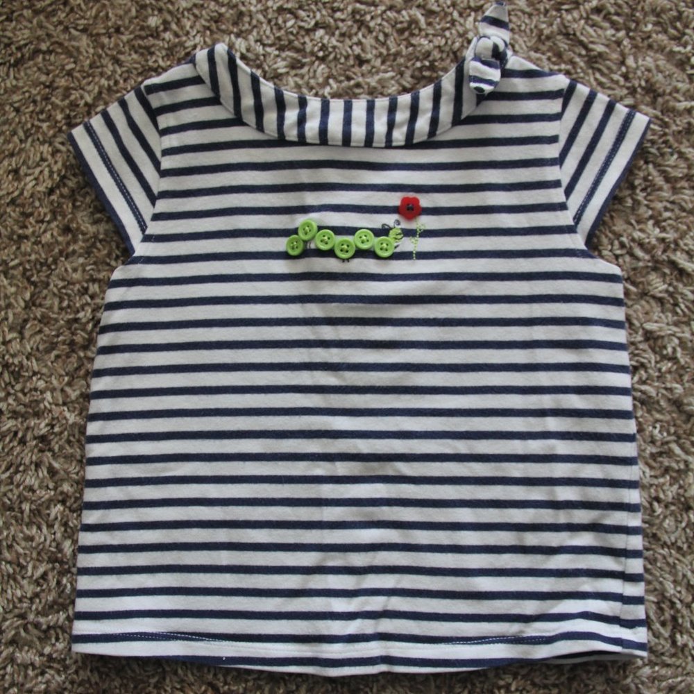 Gymboree Girls 18-24 Months Short Sleeve Striped Caterpillar Shirt - Used